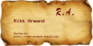 Rikk Armand névjegykártya